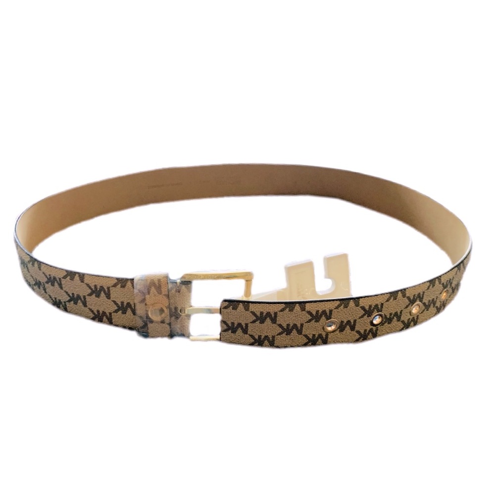 NWT Michael Kors logo Tan & Brown belt